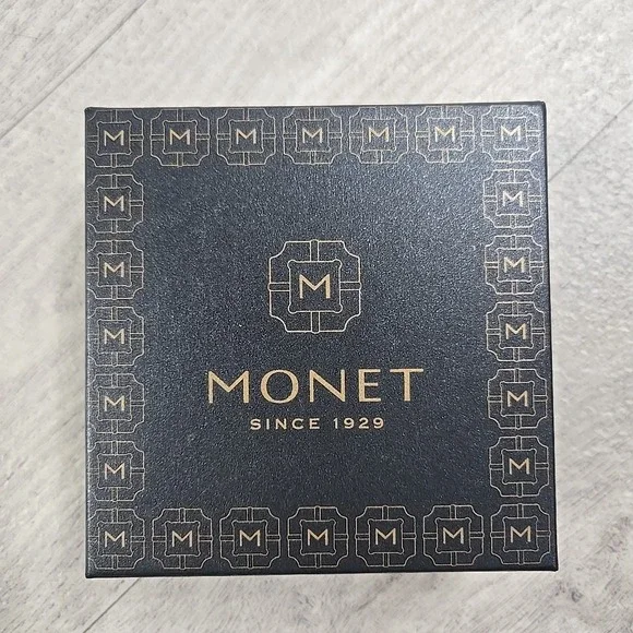 MONET Designer Necklace And Earring Jewelry Set Turquoise Color Silver Tone - Picture 9 of 14